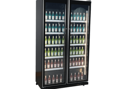 Exquisite DC700 Two Glass Doors Upright Display Refrigerators Black 690 Litre - Exquisite - Kitchen Equipment Victoria