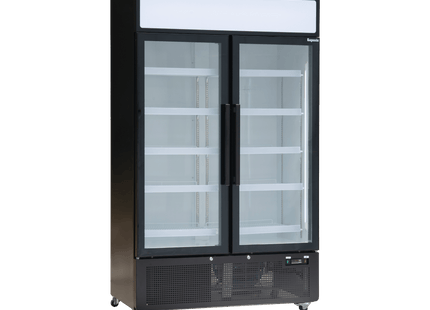 Exquisite DC880P Two Glass Door Upright Display Refrigerators Black 850 Litre - Exquisite - Kitchen Equipment Victoria