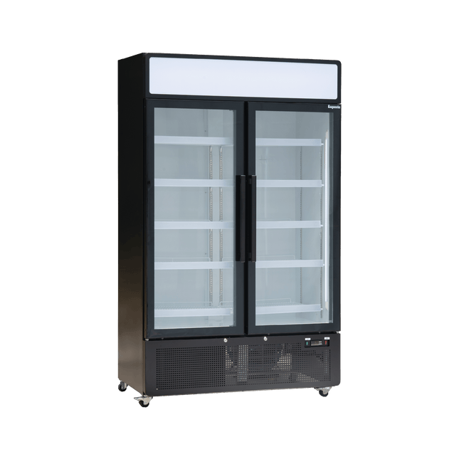 Exquisite DC880P Two Glass Door Upright Display Refrigerators Black 850 Litre - Exquisite - Kitchen Equipment Victoria