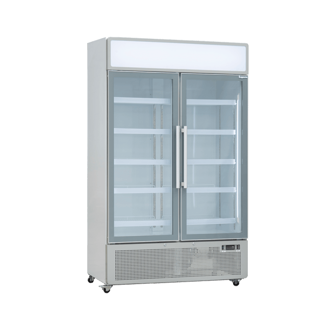 Exquisite DC880P Two Glass Door Upright Display Refrigerators White 850 Litre - Exquisite - Kitchen Equipment Victoria