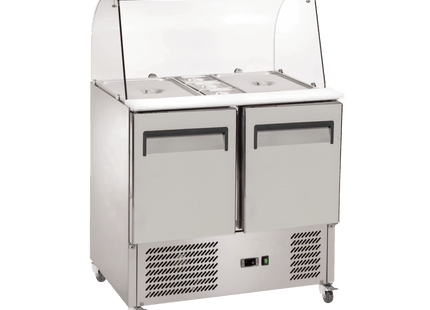 Exquisite Two Door Stainless Steel Top Food Preparation Refrigerators with Glass Canopy (Excluding Pans) - Exquisite - Kitchen Equipment Victoria
