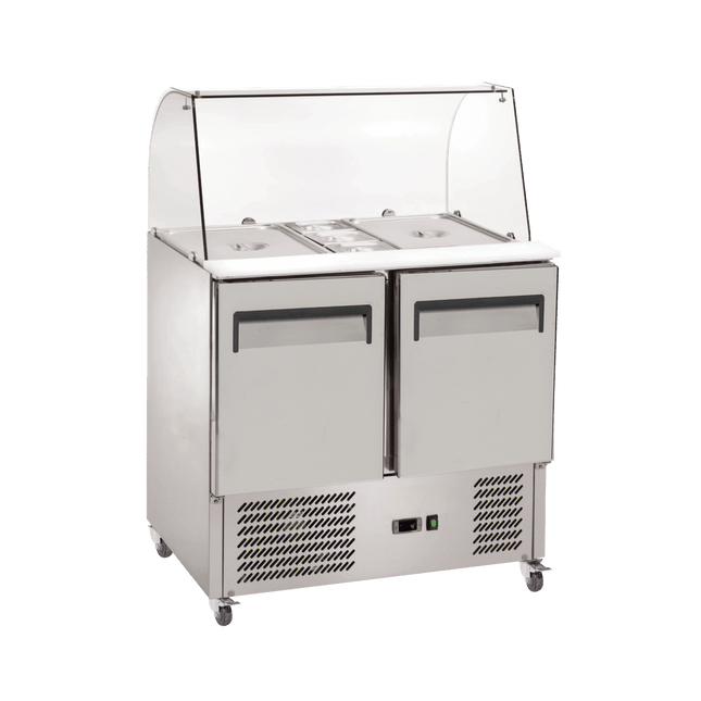 Exquisite Two Door Stainless Steel Top Food Preparation Refrigerators with Glass Canopy (Excluding Pans) - Exquisite - Kitchen Equipment Victoria