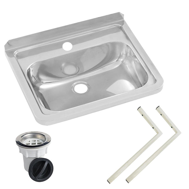 Wall Mounted Hand Basin -  1Tap Hole - Inc Wall Brackets, & Plug & Waste. 
