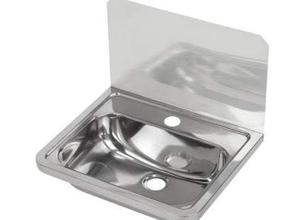Wall Mounted Hand Basin with Splashback and 1 Centre Tap Hole 