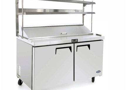 2 Door Sandwich Prep Table Fridge With Over Shelf Msf8302Os
