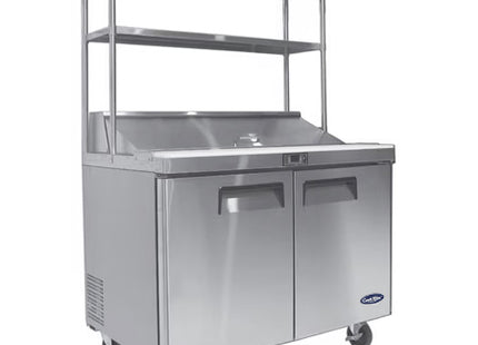 2 Door Sandwich Prep Table Fridge With Over Shelf Msf8303Os