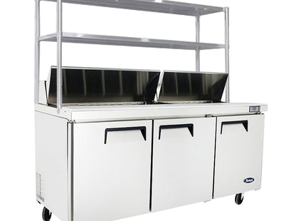 3 Door Sandwich Prep Table Fridge With Over Shelf Msf8304Os