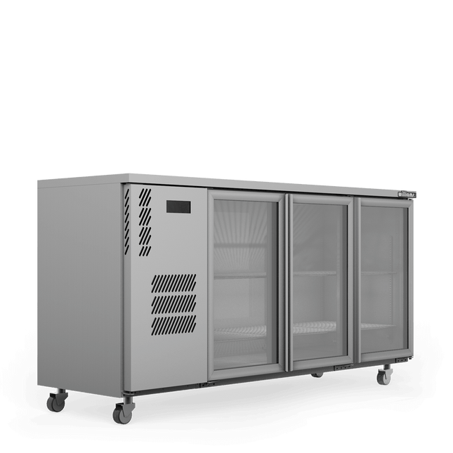 Cameo - Three Door Stainless Steel Under Counter Display Refrigerator