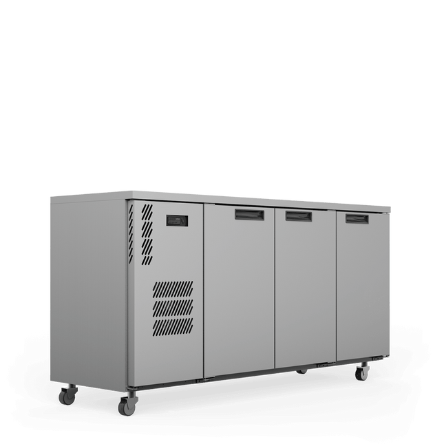 Cameo - Three Door Stainless Steel Under Counter Display Refrigerator
