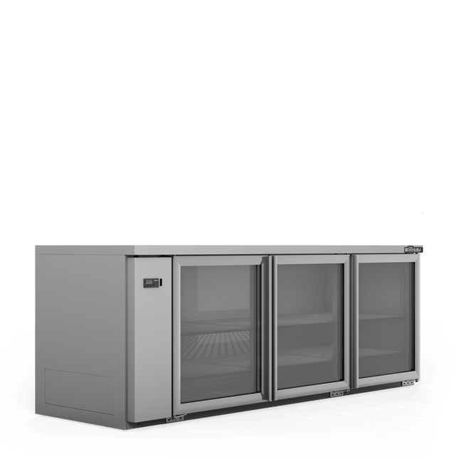 Boronia - Three Door Stainless Steel Remote Back Bar Counter Display Refrigerator