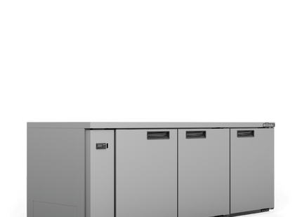 Boronia - Three Door Black Colorbond Remote Back Bar Counter Display Refrigerator