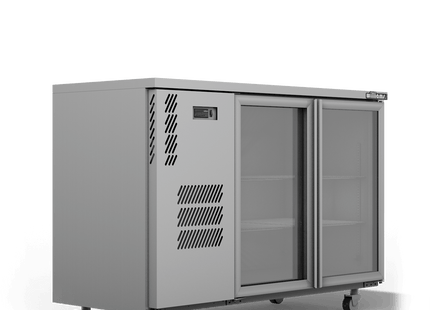 Cameo - Two Door Stainless Steel Under Counter Display Refrigerator