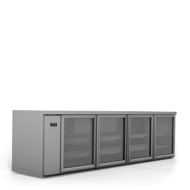 Boronia - Four Door Stainless Steel Remote Back Bar Counter Display Refrigerator