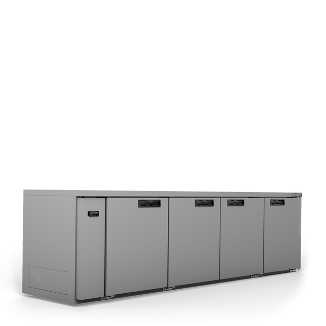 Boronia - Four Door Black Colorbond Remote Back Bar Counter Display Refrigerator