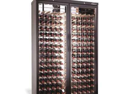 Wine Cabinet - Two Door Black Upright Wine Display Refrigerator