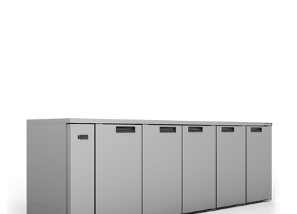 Cameo - Five Door Stainless Steel Remote Back Bar Counter Display Refrigerator
