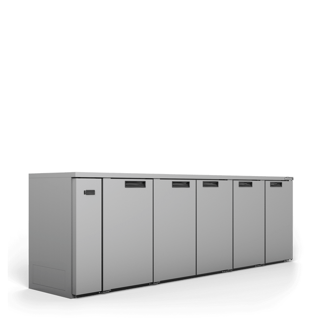 Cameo - Five Door Stainless Steel Remote Back Bar Counter Display Refrigerator