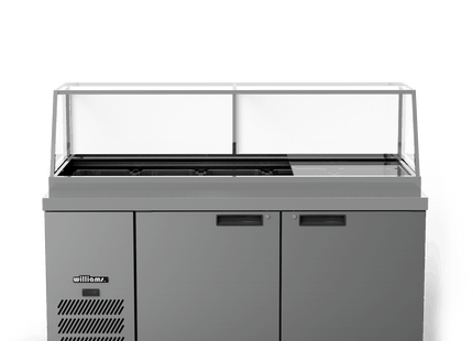 Banksia - Three Door Stainless Steel  Prep Counter Refrigerator With Flat Blown Air Well