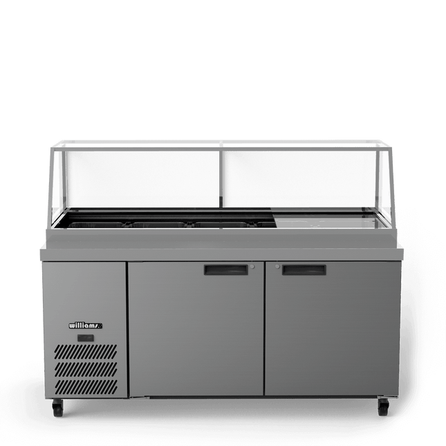 Banksia - Three Door White Colorbond  Prep Counter Refrigerator With Flat Blown Air Well - Without Canopy