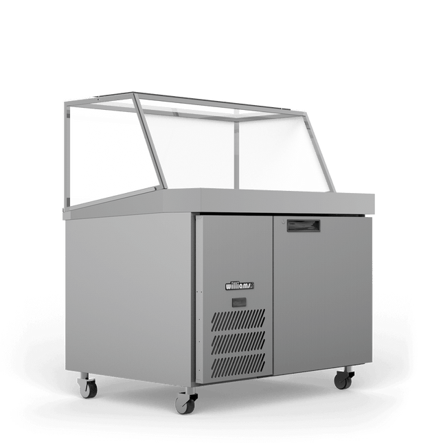 Banksia - One Door Stainless Steel Prep Counter Refrigerator With Angled Blown Air Well - Without Canopy
