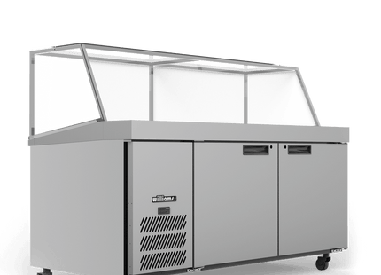 Banksia - Two Door White Colorbond Prep Counter Refrigerator With Angled Blown Air Well - Without Canopy