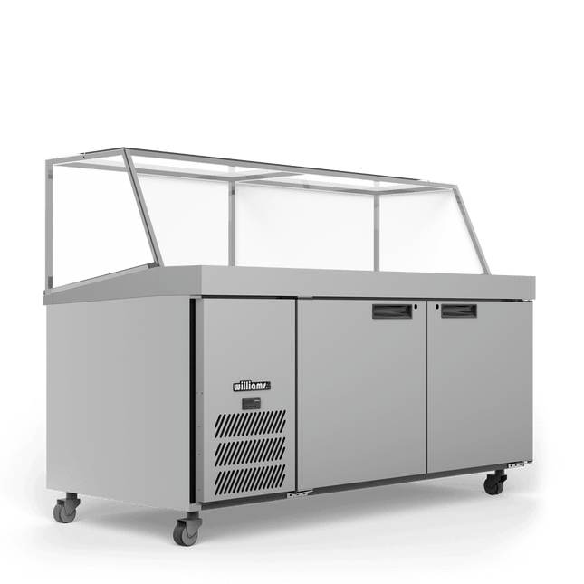 Banksia - Two Door White Colorbond Prep Counter Refrigerator With Angled Blown Air Well - Without Canopy