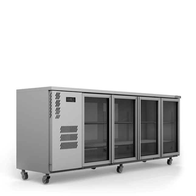 Cameo - Four Door Stainless Steel Under Counter Display Refrigerator