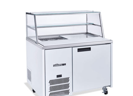 Jade Sandwich - One Door White Colorbond Prep Counter Refrigerator With Blown Air Well - Without Canopy