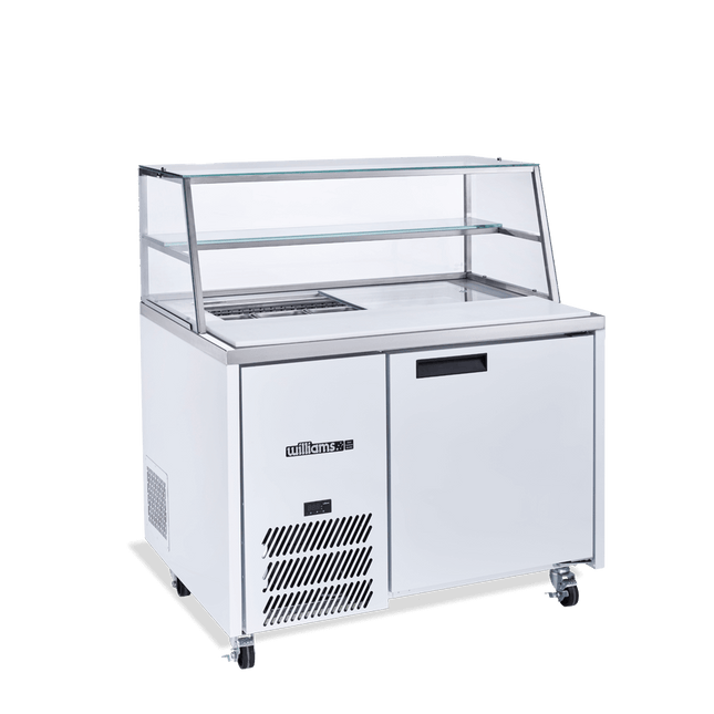 Jade Sandwich - One Door White Colorbond Prep Counter Refrigerator With Blown Air Well