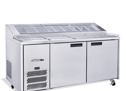 Jade Pizza - Two Door Stainless Steel Pizza Prep Counter Refrigerator With Blown Air Well