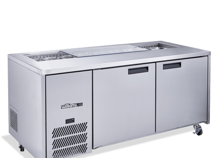 Jade Sandwich - Two Door Stainless Steel Prep Counter Refrigerator With Blown Air Well - Without Canopy