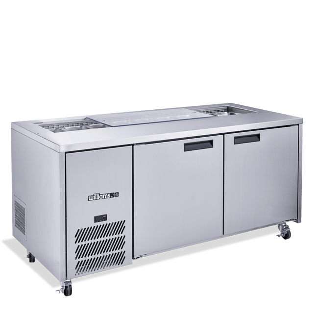 Jade Sandwich - Two Door Stainless Steel Prep Counter Refrigerator With Blown Air Well - Without Canopy