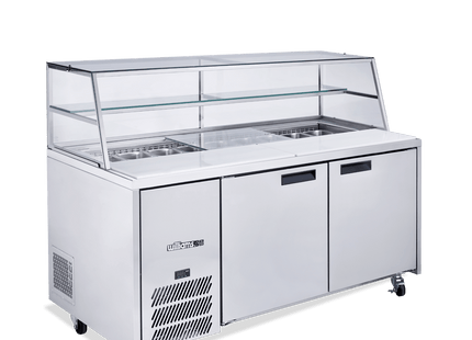 Jade Sandwich - Two Door Stainless Steel Prep Counter Refrigerator With Blown Air Well - Without Canopy