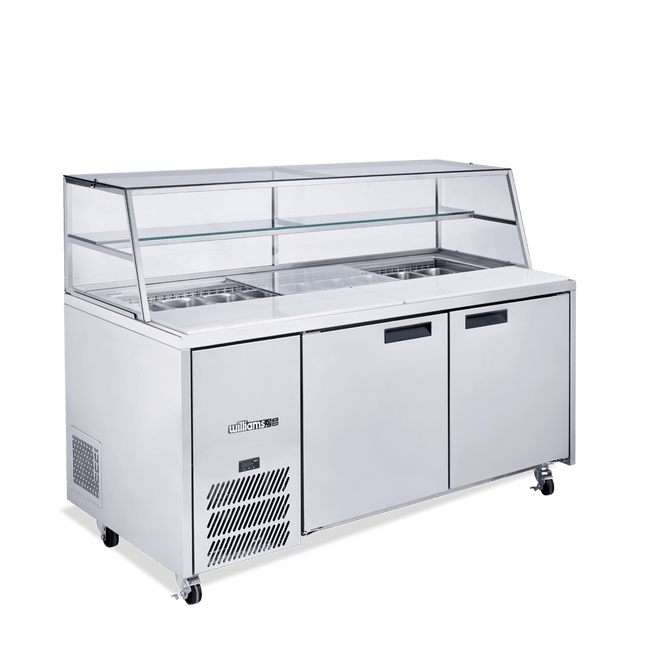 Jade Sandwich - Two Door Stainless Steel Prep Counter Refrigerator With Blown Air Well - Without Canopy