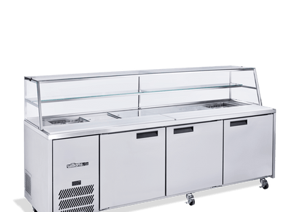 Jade Sandwich - Three Door Stainless Steel Prep Counter Refrigerator With Blown Air Well
