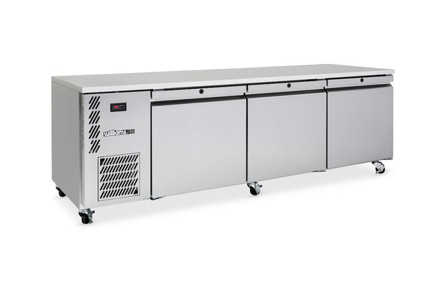 Emerald - Three Door Stainless Steel Under Counter Refrigerator