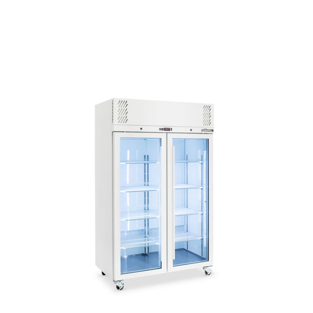 Pearl  - Two Door Black Colorbond Upright Display Refrigerator