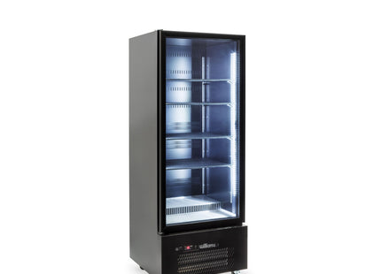 Quartz Star - One Door Black Colorbond Upright Display Refrigerator