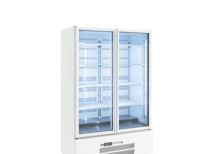 Quartz Star - Two Door White Colorbond Upright Display Refrigerator