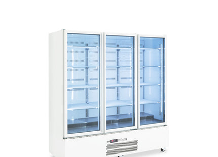 Quartz Star - Three Door White Colorbond Upright Display Refrigerator