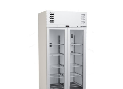 Pearl - Slim Two Door Black Colorbond Upright Display Refrigerator