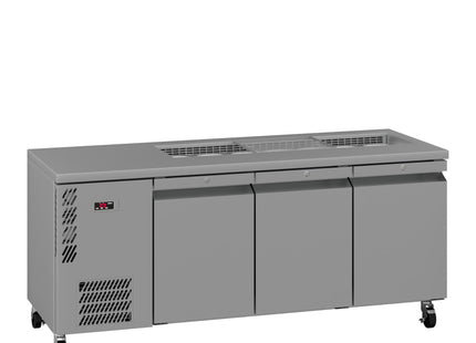 Opal - Three Door Stainless Steel Under Counter Refrigerator With Blown Air Well