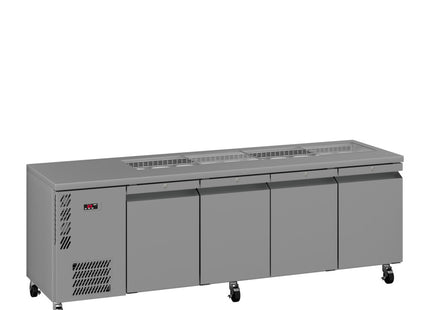 Opal - Four Door Stainless Steel Under Counter Refrigerator With Blown Air Well