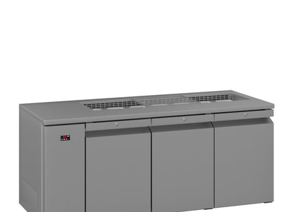 Opal - Three Door Stainless Steel Remote Under Counter Refrigerator With Blown Air Well