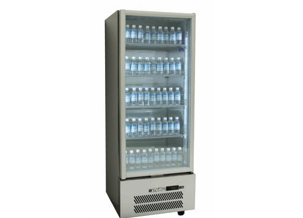 Quartz Star - One Door Stainless Steel Upright Display Refrigerator