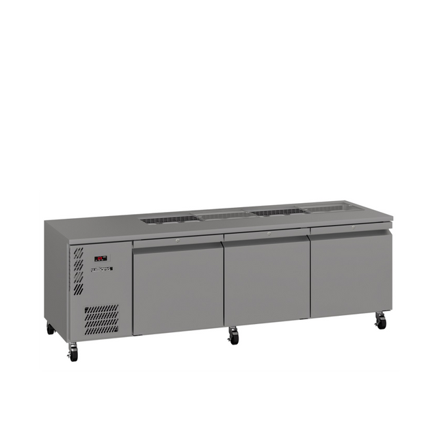Emerald - Three Door Stainless Steel Under Counter Refrigerator With Blown Air Well