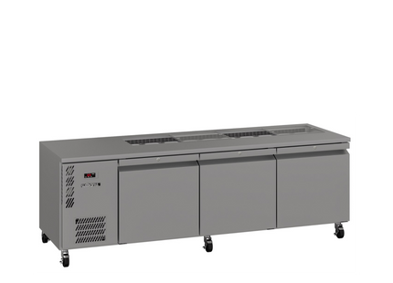 Emerald - Three Door Stainless Steel Under Counter Refrigerator With Blown Air Well