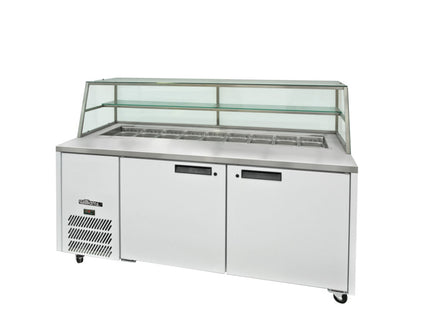 Jade Sandwich - Two Door White Colorbond Prep Counter Refrigerator With Blown Air Well