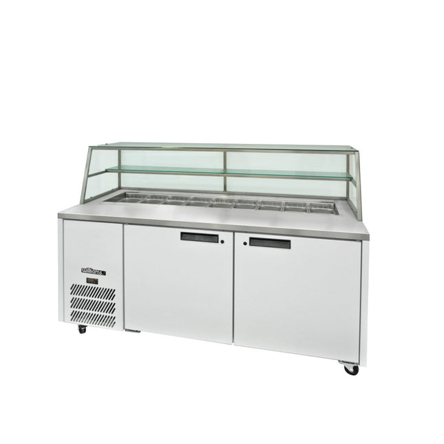 Jade Sandwich - Two Door White Colorbond Prep Counter Refrigerator With Blown Air Well- Without Canopy