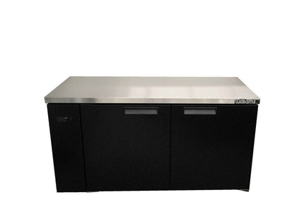 Boronia - Two Door Black Colorbond Remote Back Bar Counter Display Refrigerator